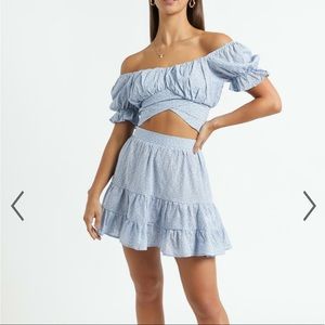 Showpo Light Blus Floral Set Size XS